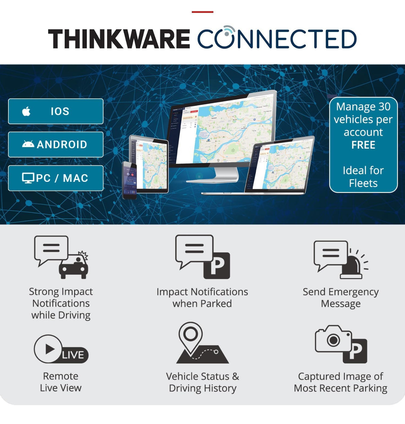THINKWARE Q1000 1CH 2K Dash Cam  + 32GB Memory card