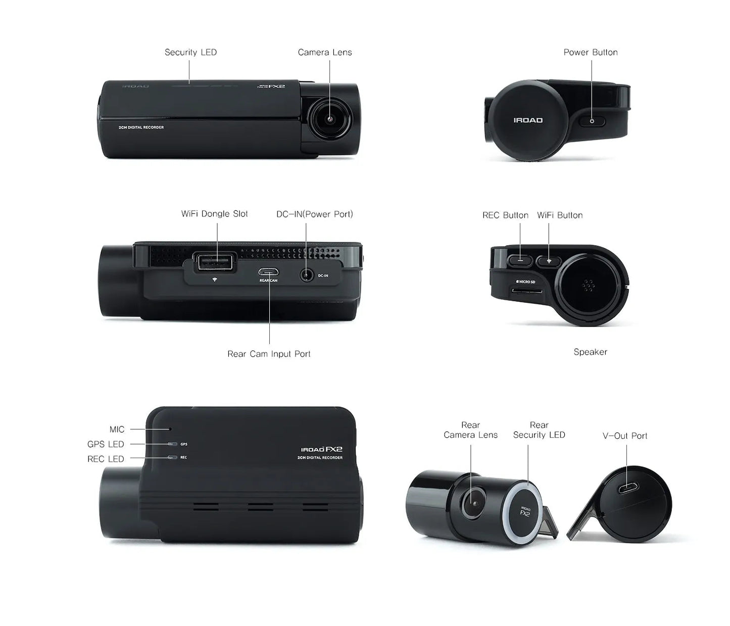 IROAD FX2 Pro Front & Rear Dash camera with 64gb memory card