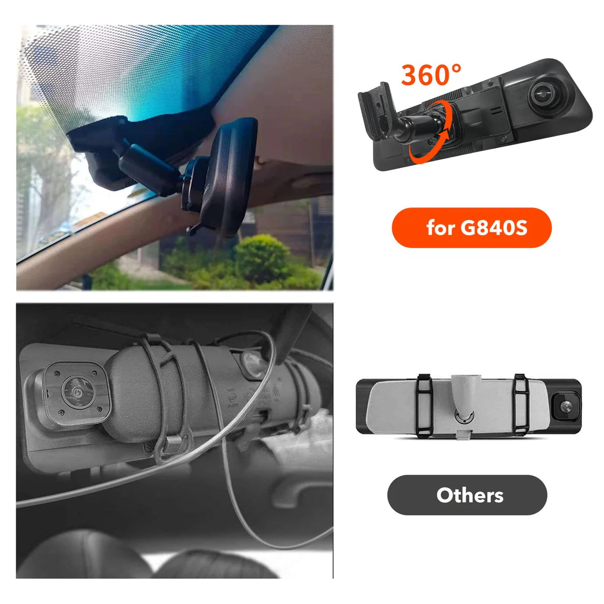 WOLFBOX OEM Bracket for G840S/G840H/G850/G900 Dash cam