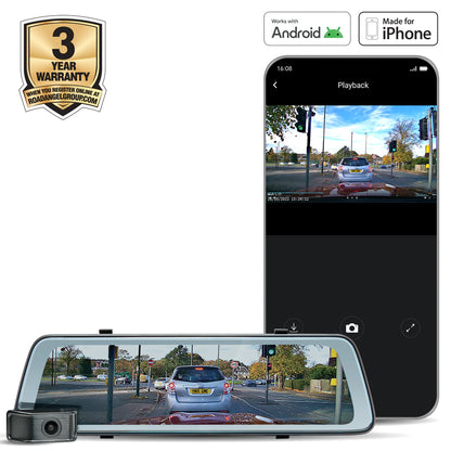 Road Angel Halo View 2 Rear View Mirror and Dash Cam with 10" Touch Screen & Dual Parking Mode