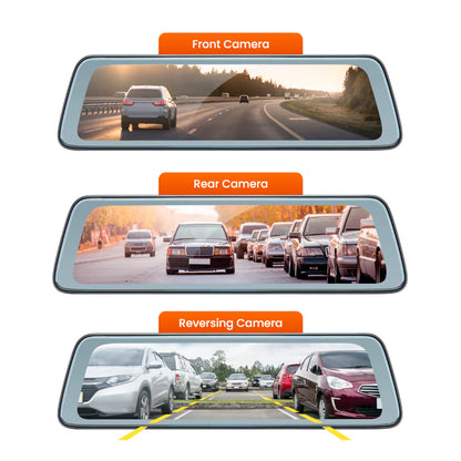 Road Angel Halo View 2 Rear View Mirror and Dash Cam with 10" Touch Screen & Dual Parking Mode