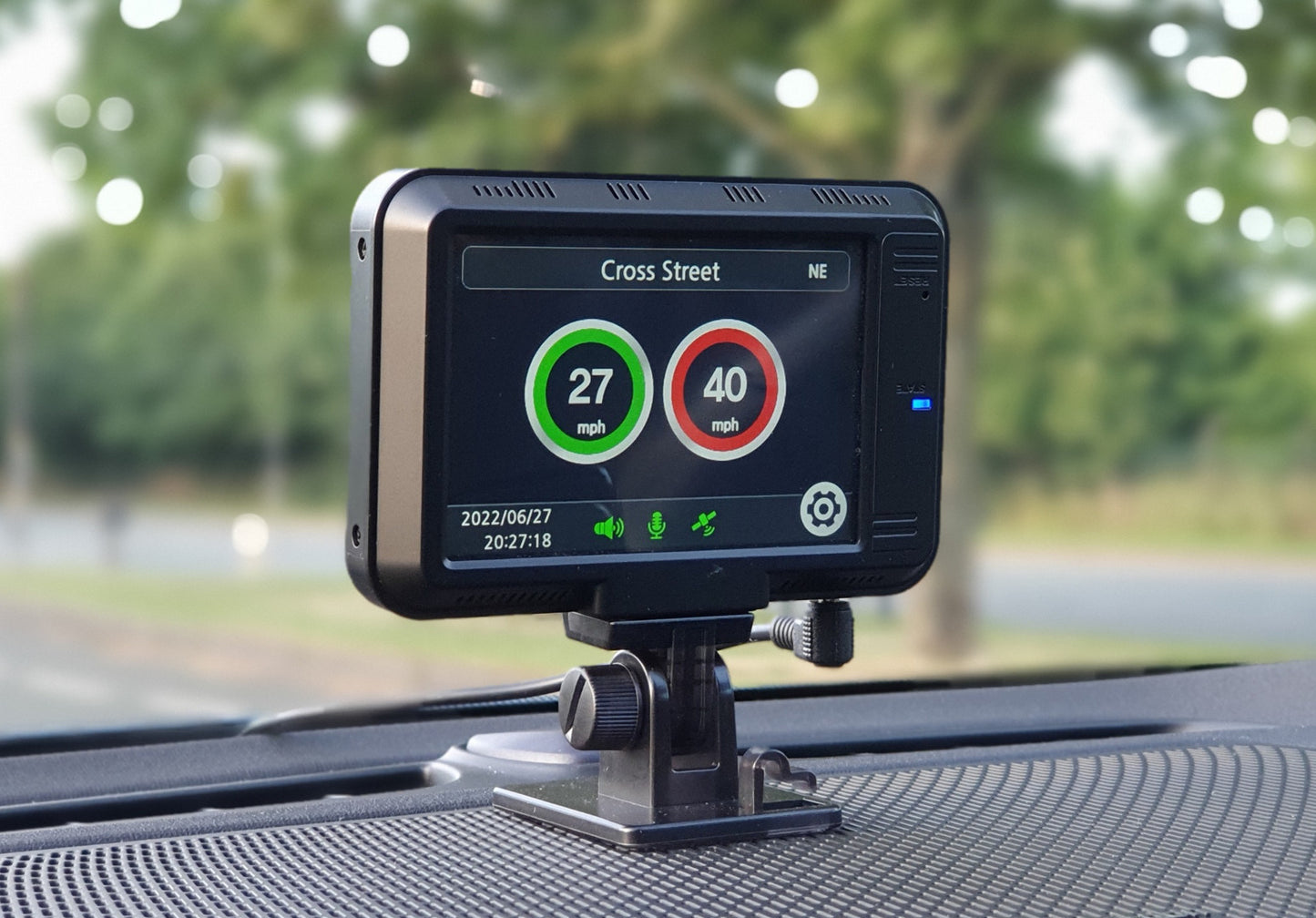 Aguri DX4000 Drive Assist GPS Dash Cam, Speed Trap Detector & Speed Limit Alert System with Rear Camera