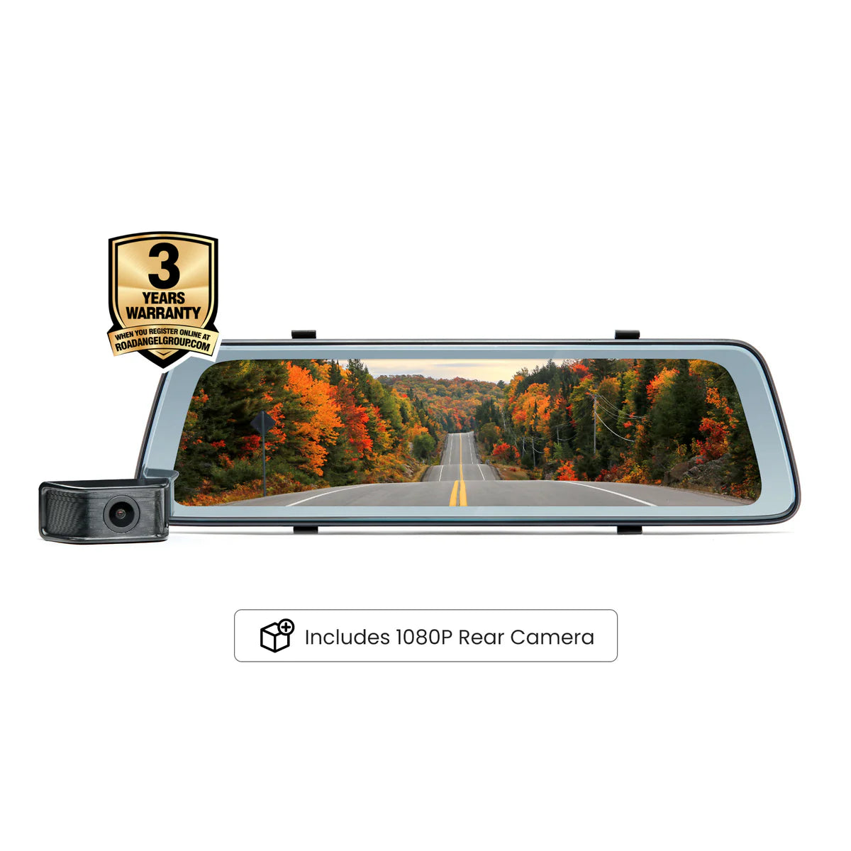 Road Angel Halo View 2 Rear View Mirror and Dash Cam with 10" Touch Screen & Dual Parking Mode