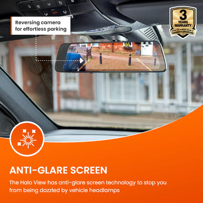 Road Angel Halo View 2 Rear View Mirror and Dash Cam with 10" Touch Screen & Dual Parking Mode