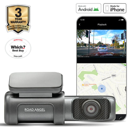 Road Angel Halo Ultra 4K Dash Cam with Parking Mode & Internal 64GB SSD Memory