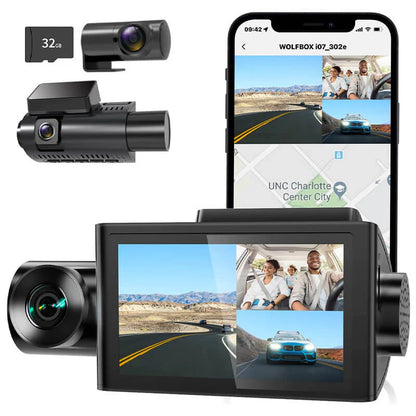 WOLFBOX I07 2.5K/1080P 3 Channel Dash camera/Taxi camera