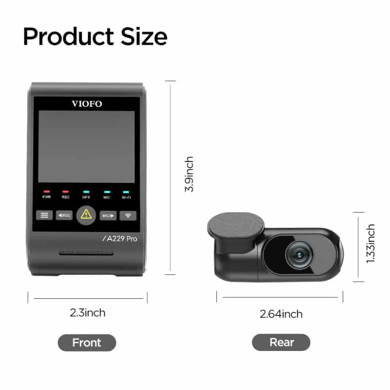 VIOFO A229 Pro Front & Rear 4K/2K Dash camera