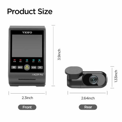 VIOFO A229 Pro Front & Rear 4K/2K Dash camera