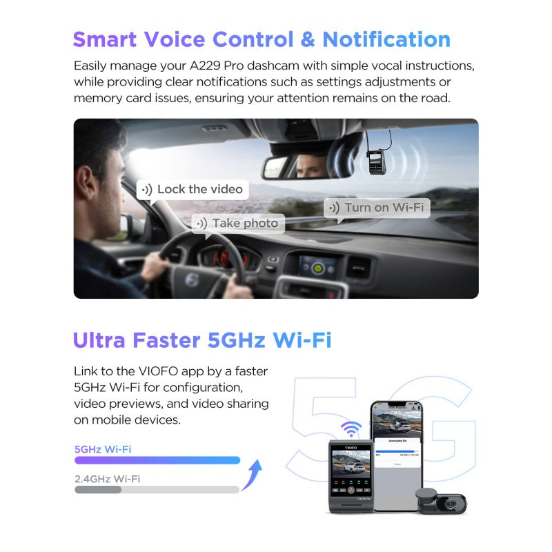 VIOFO A229 Pro Front & Rear 4K/2K Dash camera