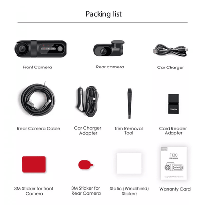 VIOFO T130 2K Taxi Dash camera (front/interior/rear)