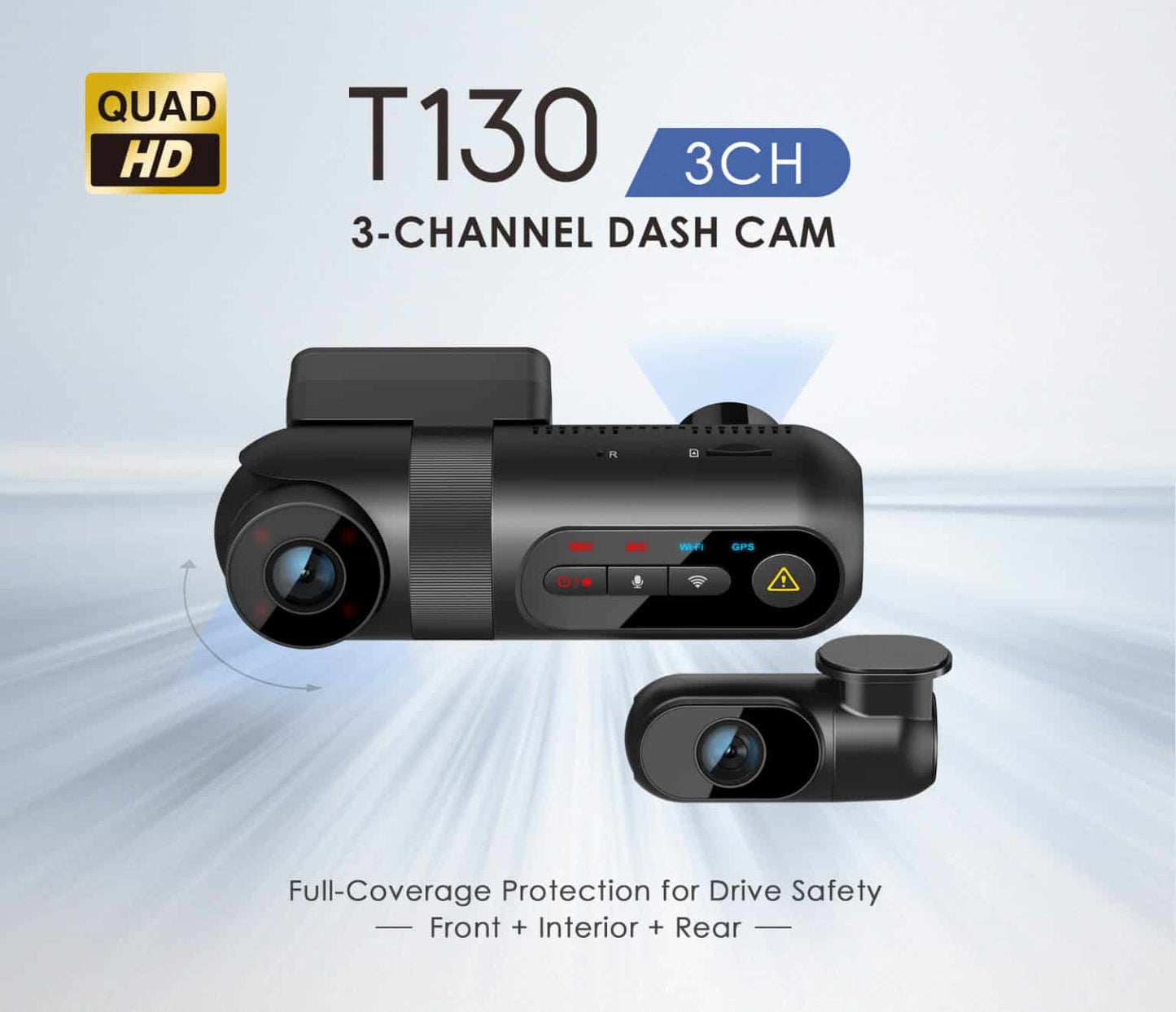 VIOFO T130 2K Taxi Dash camera (front/interior/rear)