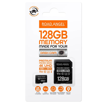 Road Angel 128GB MicroSD Card - Made for Halo Dash Cams